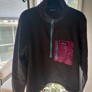 Patagonia Black/Gray fleece with Purple Accent
